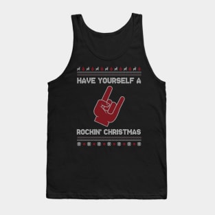 Cool Rocking Christmas Merry Xmas Rock Fingers Gift Ugly Sweater Shirt Tank Top